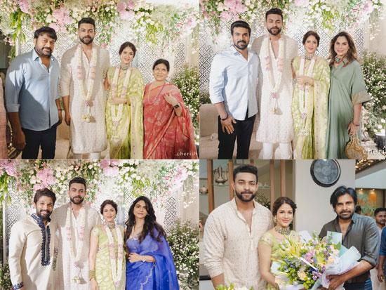 Mega Family Members At Varun and Lavanya Engagement